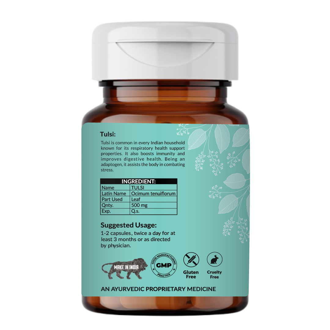 Organic Tulsi Capsule | Ayurvedic | 60 Capsules - Image 2